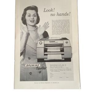 Vintage 1960 Bruning Cooyflex Look No Hands Ad Advertisement